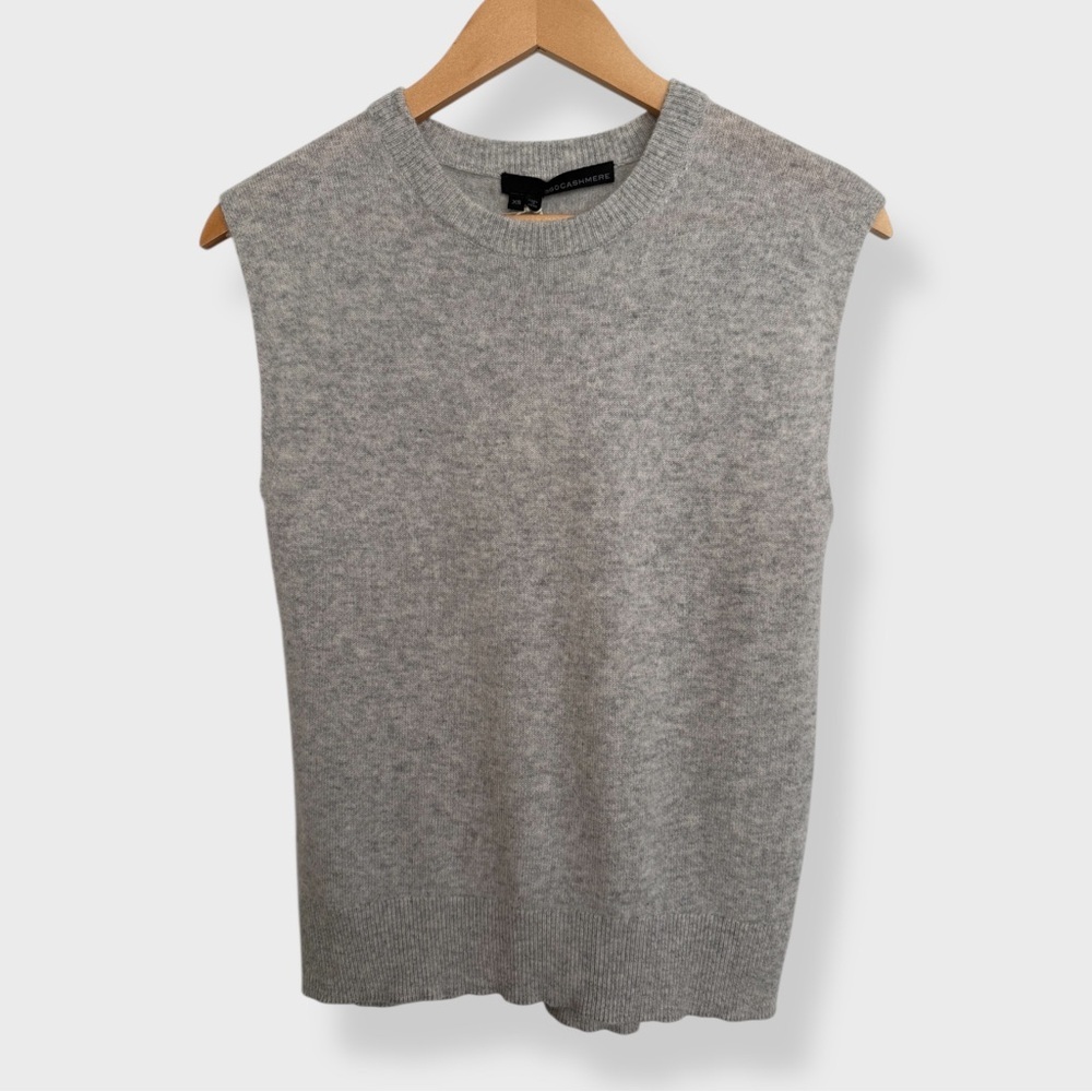 NWT - 360 Cashmere - Robyn Sleeveless Cashmere Sweater Tank Vest - Gray